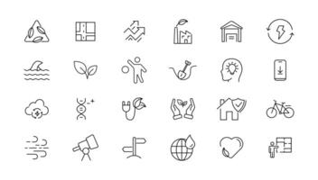 Environment and nature linear icons collection.simple outline icons collection, Pixel Perfect icons, Simple illustration vector