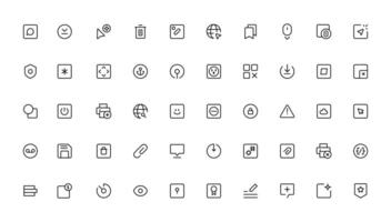 Ui ux icon set, user interface iconset collection.Outline icon. vector