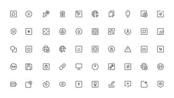 Ui ux icon set, user interface iconset collection.Outline icon. vector