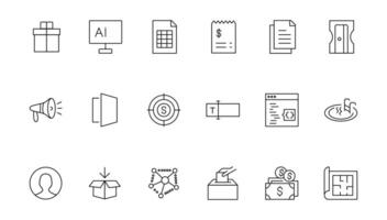 conjunto de Delgado línea web icono colocar, sencillo contorno íconos recopilación, píxel Perfecto iconos, sencillo ilustración vector