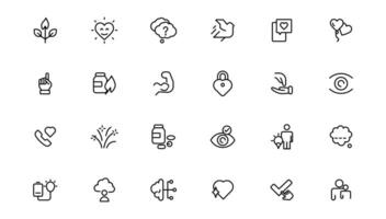 Psychology and mental line icons collection. Thin outline icon. vector