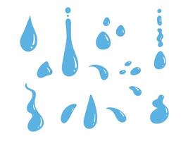 Set of clean water drop Wet aqua blob, bubble element dripping down vector