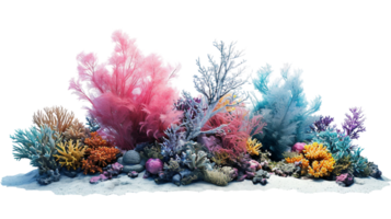 Coral Reef Serenity in Monochrome, on transparent background. Format png