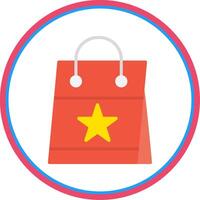 Shopping Bag Flat Circle Icon vector