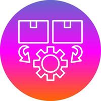 Order Processing Line Gradient Circle Icon vector