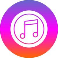 Music Note Glyph Gradient Circle Icon Design vector