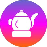 Tea Pot Glyph Gradient Circle Icon Design vector