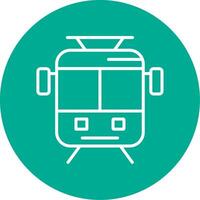 Old Tram Multi Color Circle Icon vector