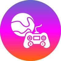 Gaming Glyph Gradient Circle Icon Design vector