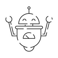 chatbot línea icono. humanoide robot. personal voz asistencia. inteligente altavoz artificial inteligencia. tecnología signo. vector