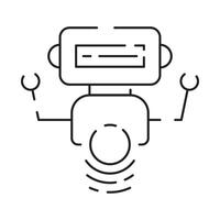 chatbot línea icono. humanoide robot. personal voz asistencia. inteligente altavoz artificial inteligencia. tecnología signo. vector