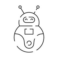 Chatbot line icon. Humanoid robot. Personal voice assistance. Smart speaker artificial intelligence. Technology sign. vector