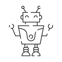 Chatbot line icon. Humanoid robot. Personal voice assistance. Smart speaker artificial intelligence. Technology sign. vector