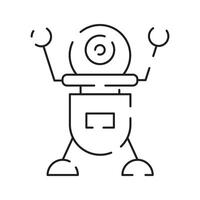 Chatbot line icon. Humanoid robot. Personal voice assistance. Smart speaker artificial intelligence. Technology sign. vector