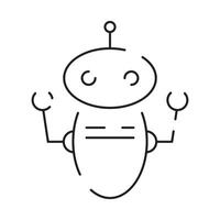 Chatbot line icon. Humanoid robot. Personal voice assistance. Smart speaker artificial intelligence. Technology sign. vector