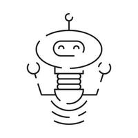 Chatbot line icon. Humanoid robot. Personal voice assistance. Smart speaker artificial intelligence. Technology sign. vector