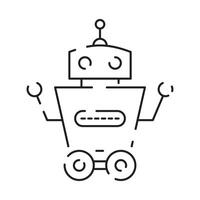 Chatbot line icon. Humanoid robot. Personal voice assistance. Smart speaker artificial intelligence. Technology sign. vector