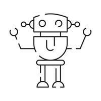 Chatbot line icon. Humanoid robot. Personal voice assistance. Smart speaker artificial intelligence. Technology sign. vector