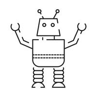 Chatbot line icon. Humanoid robot. Personal voice assistance. Smart speaker artificial intelligence. Technology sign. vector