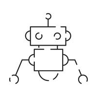 Chatbot line icon. Humanoid robot. Personal voice assistance. Smart speaker artificial intelligence. Technology sign. vector