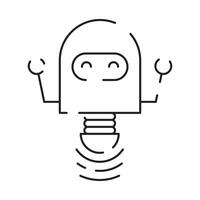 chatbot línea icono. humanoide robot. personal voz asistencia. inteligente altavoz artificial inteligencia. tecnología signo. vector