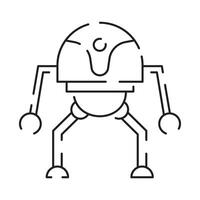 Chatbot line icon. Humanoid robot. Personal voice assistance. Smart speaker artificial intelligence. Technology sign. vector