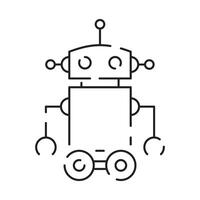 chatbot línea icono. humanoide robot. personal voz asistencia. inteligente altavoz artificial inteligencia. tecnología signo. vector