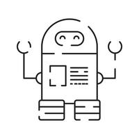 Chatbot line icon. Humanoid robot. Personal voice assistance. Smart speaker artificial intelligence. Technology sign. vector