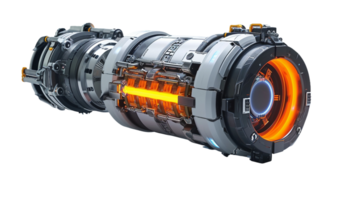 Ion Thruster Pack in Focus, on transparent background. Format png