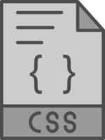 CSS Line Filled Greyscale Icon Design vector