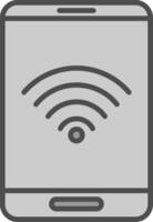 Wifi Line Filled Greyscale Icon Design vector