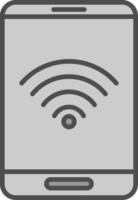 Wifi línea lleno escala de grises icono diseño vector