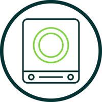 Induction Stove Line Circle Icon Design vector