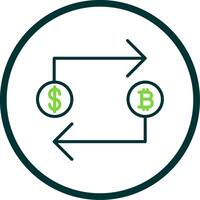Bitcoin Exchange Line Circle Icon Design vector