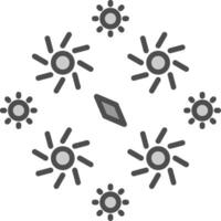 Firework Line Filled Greyscale Icon Design vector