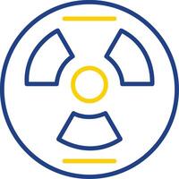nuclear línea dos color icono diseño vector