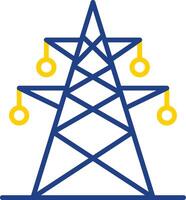 Electric Tower Line Two Colour Icon Design vector