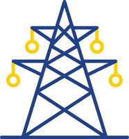 Electric Tower Line Two Colour Icon Design vector