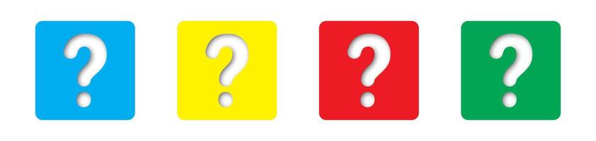 Colored Question mark sign set. illustration. vector