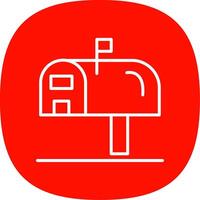 Mailbox Line Curve Icon Design vector