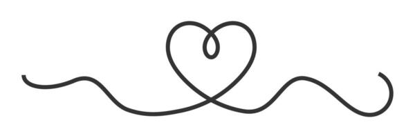 Continuous line heart symbol. illustration. vector