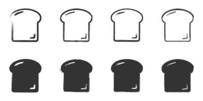 Hand drawn slice of bread icon. illustration. vector