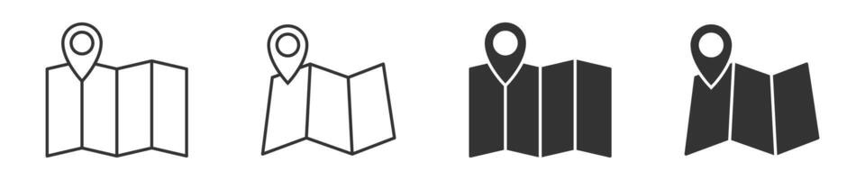 Map and location icon. illustration. vector