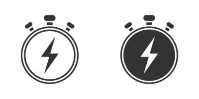 Rapid response timer with flash icon. illustration. vector