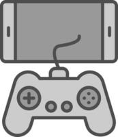 Mobile Game Line Filled Greyscale Icon Design vector