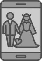 Together Line Filled Greyscale Icon Design vector