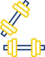 Dumbell Line Two Colour Icon Design vector