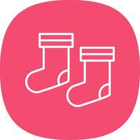 Socks Line Curve Icon Design vector