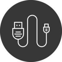 Connection Line Inverted Icon Design vector