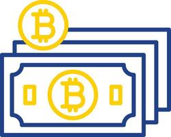 Bitcoin Cash Line Two Colour Icon Design vector